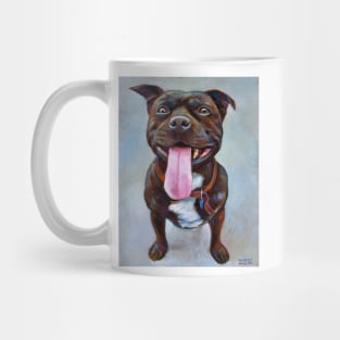 Happy Pitbull Terrier by Robert Phelps Mug
